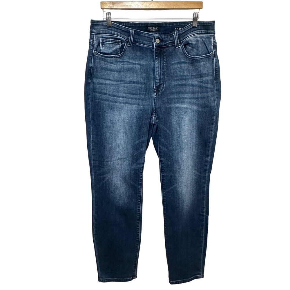 Judy Blue Slim Fit Jeans Womens 18W Blue Dark Wash Stretch JB82428DK-PL Denim